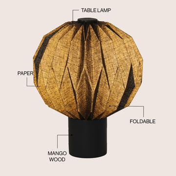 Quincy 11" Modern Minimalist Paper Pleated Orb Accent LED Table Lamp